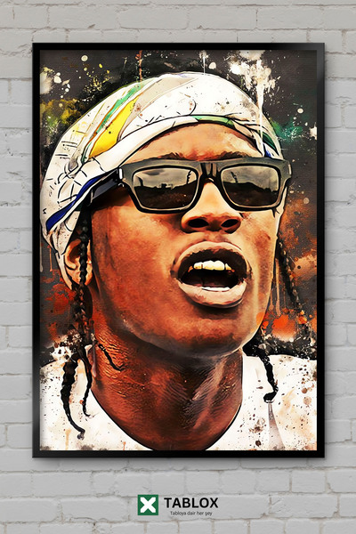 tablomaxtbx Asap Rocky Ράπερ Ράπερ Χιπ Χοπ Τραγουδιστής Μουσική Αφίσα με κορν...