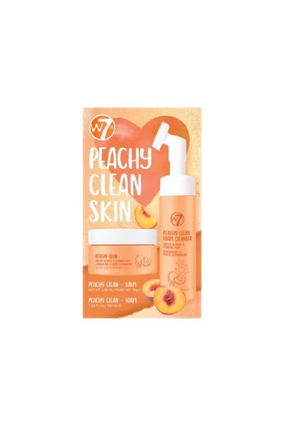 w7 Cosmetics Peachy Clean Skin Duo Σετ Περιποίησης για Καθαρισμό Προσώπου 2τμχ