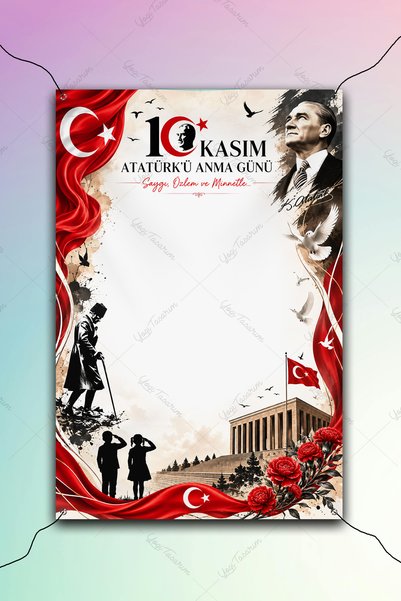 Yogi Tasarım Atatürk'ü Anma Günü 10 Kasım Temalı Fotoğraf Çekim Afişi Dikey 1...