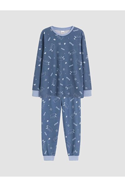 LC Waikiki Patterned Boys' Pajama Set (W6)