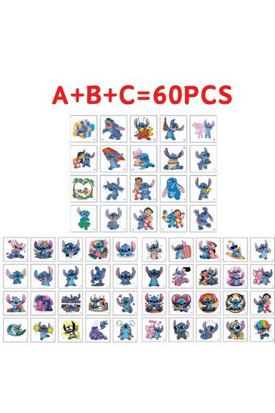 BANDAI ملصقات تاتو كرتونية جديدة من ديزني توي ستوري 5 ستيتش - 60 قطعة (20/60 ...