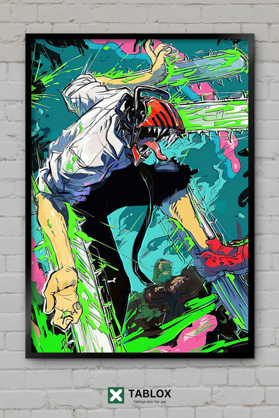 tablomaxtbx Chainsaw Man Anime Manga Διακοσμητικός πίνακας MDF με κορνίζα με ...