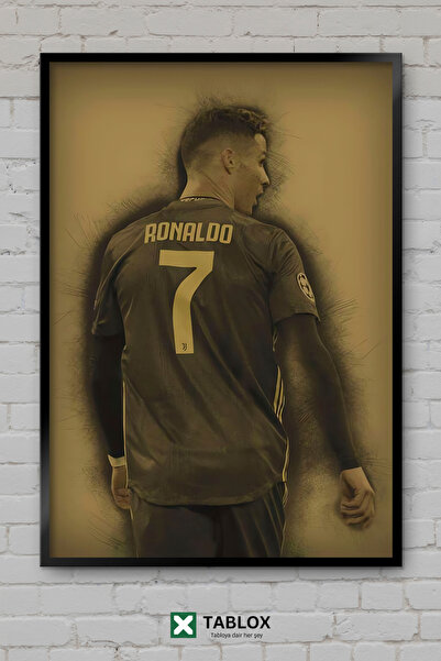 tablomaxtbx Cristiano Ronaldo, fudbaler, crtež u okviru, dekorativna MDF slika