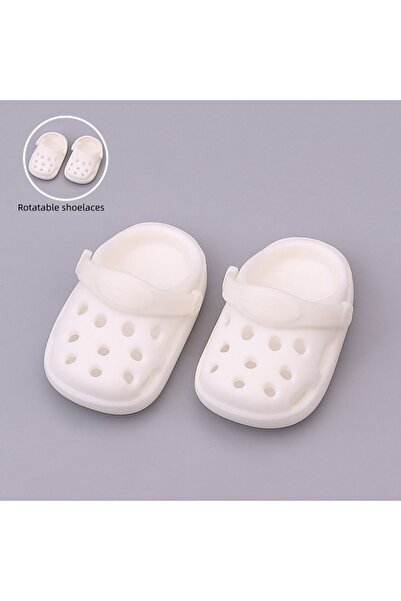 Choice White Cute Mini Doll Clog Shoes Suitable for LABUBU 10cm & 15cm Cotton...