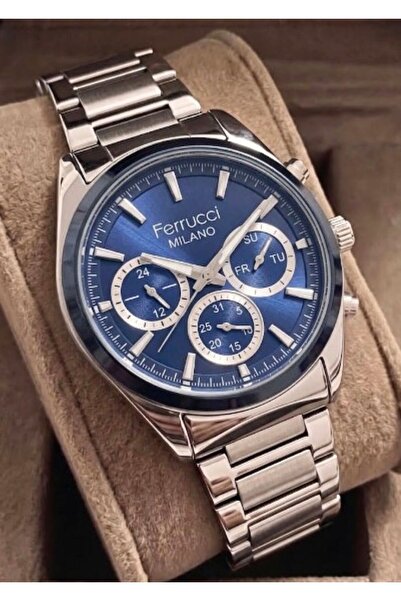 Ferrucci Men's Functional Metal Steel Cord Wristwatch with 2 Year Warranty