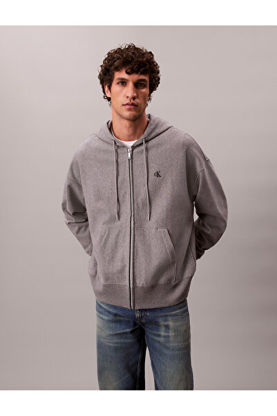 Calvin Klein Erkek Premium Terry Full Zip Hooded Archive Kapüşonlu Üst Eşofma...