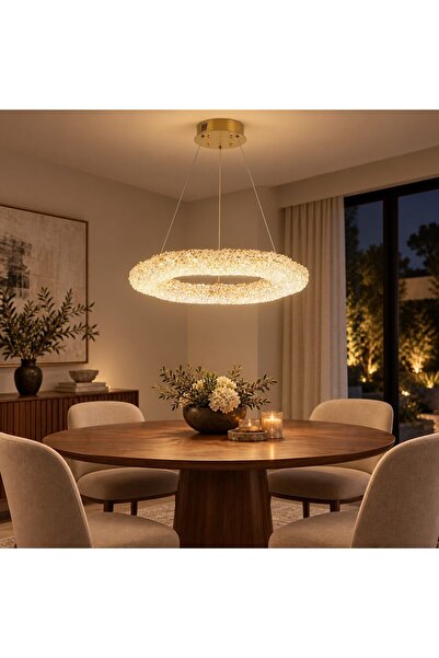 RFAN Πολυέλαιος LED RFAN, Μοντέλο JO-SJD-10, Κρυστάλλινη Υφή, Διάμετρος 80 εκ...