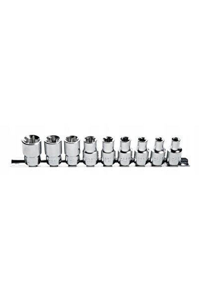 GTV Set de 9 chei tubulare Torx, prindere de 1/2 inch E10-E24, CrV Hoegert Te...