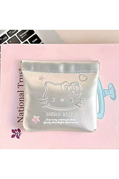 Choice WHITE Kawaii HelloKitty cartoon peripheral storage bag, makeup bag, mu...