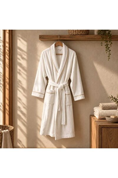 Evidea Soft Luma Bambu Unisex Bornoz - Beyaz