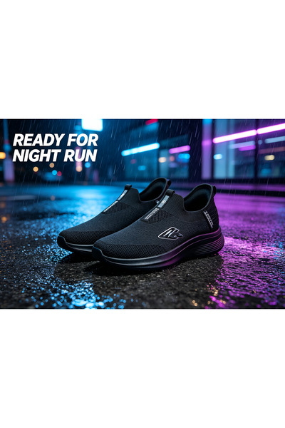 hanyue Slip-on men's shoes without laces, breathable knitted lightweight casu...