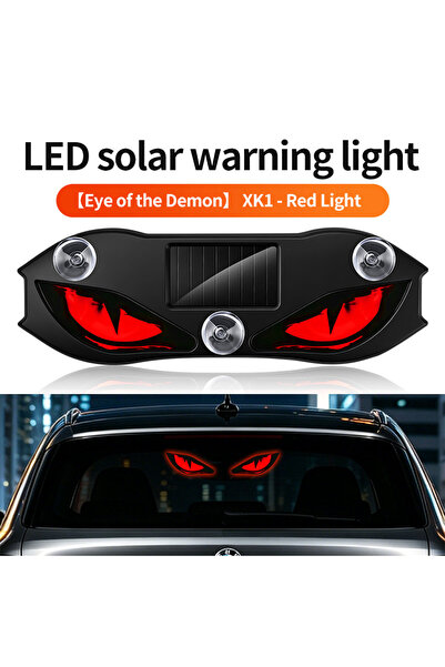 Choice Red Solar Power Car Creative Demon Eye Light Cool Flashing Warning Lig...