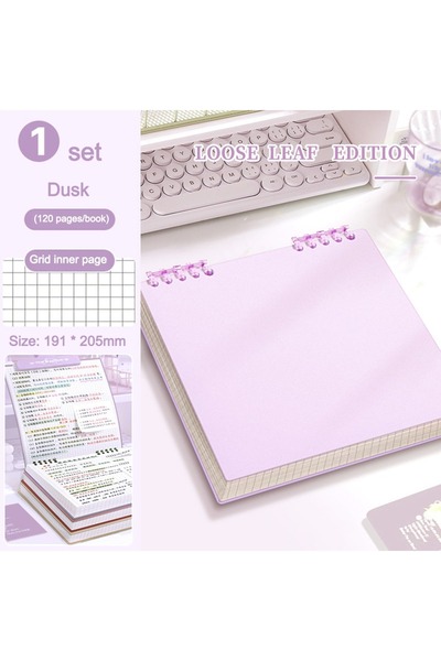 Choice Taro Purple Multifunctional 120 Pages Loose-leaf Notebook Color Detach...