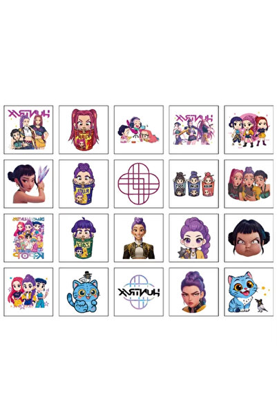 BANDAI SET A 20pcs Hot Cartoon Anime Kpob Damon Movie Hunters Temporary Tatto...