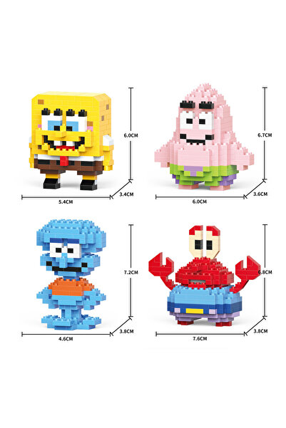 Choice No Box 12 Yellow Sponge Cartoon Square Octopus Crab Mini Building Bloc...