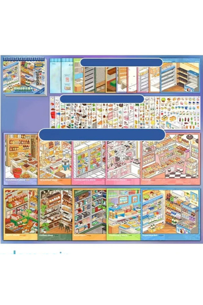 Choice A creative fun collection sticker book 3D miniature scene stacking han...