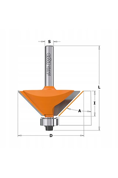 CMT Freză de canelat 15 °   cu rulment D19 I11,5 S8 936.130.11