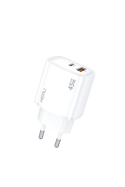 Pmr Honor 600 Smart ile Uyumlu HEPU HP-C31 45W GaN Hızlı Şarj Adaptörü + Type...