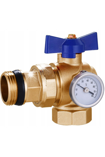 Hydroland VALVĂ 1'' DIVIZOR TERMOMETRU UNghiular ALBASTRU