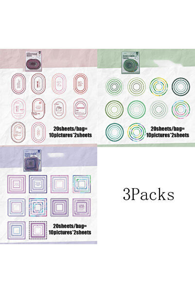 Choice S30276-456 ماركة Mr. Paper، مجموعة من 3 ملصقات إطار قوس قزح - تصميم حد...