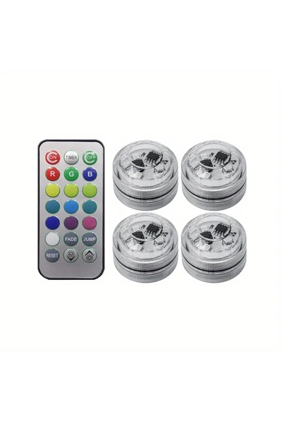 Choice 4 lamps 1 Controller Wireless Adhesive LED Car Interior Ambient Light ...
