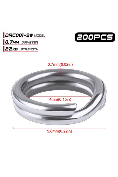 Choice 3 -200pcs PROBEROS 200pcs 0#-12# Stainless Steel Fishing Split Rings S...