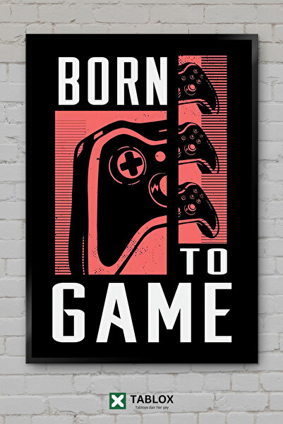 tablomaxtbx Born To Game Poster Motivațional pentru Jocuri, Tablou Decorativ ...