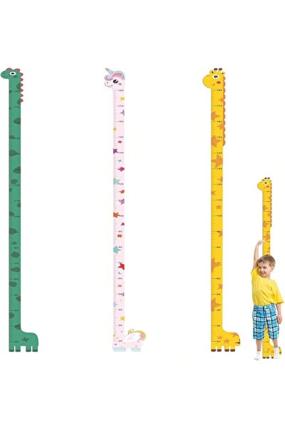 SYOSI 3PCS Kids Height Chart Wall Stickers, Deer, Horse, Dinosaur Designs for...