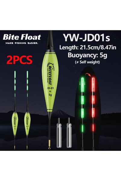 Choice YW-JD01Sx2 1/2PCS Night Smart Fishing Electronic Float with LED Light,...