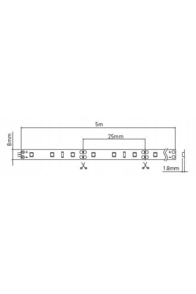 GTV Bandă LED 6W/1m IP00 2835 30W 12V culoare neutră 5M