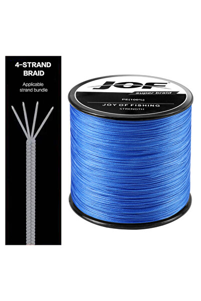Choice خيط صيد JOF أزرق مجدول 300M-X4-2.0-30LB، 4 جدائل متعددة الشعيرات من ال...