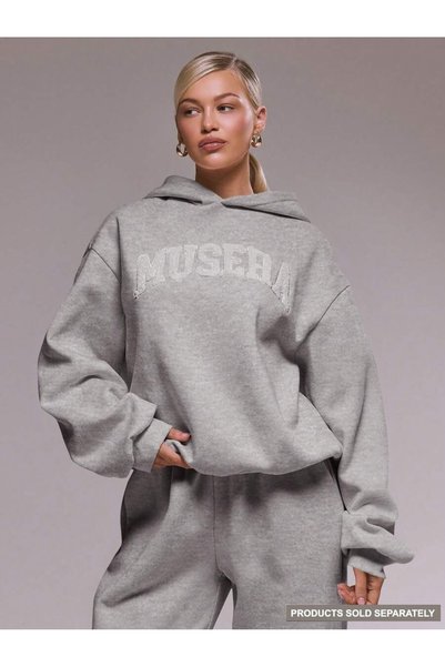 MITHRAS OUTDOORS Unisex Gray Museba Printed Hooded Sweatshirt Printed Premium...