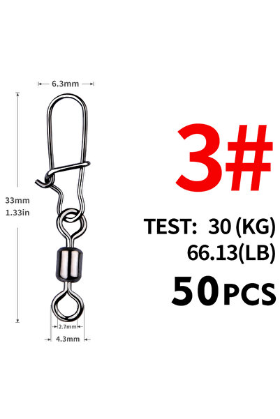 Choice Size3 33mm 30kg MEREDITH 50PCS Pike Fishing Accessories Connector Pin ...
