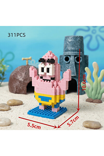 Choice NO BOX 228 Yellow Sponge Cartoon Octopus Crab Mini Building Block Set ...