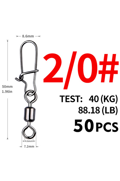 Choice Size2-0 50mm 40kg MEREDITH 50PCS Pike Fishing Accessories Connector Pi...