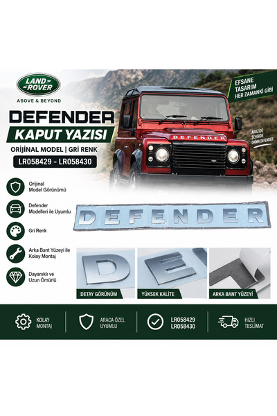 Defender Kaput Yazısı Gri