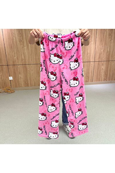 Choice XXL 65-75KG DDD Sanrio Hello Kitty Soft Flannel Wide Leg Pajama Pants ...