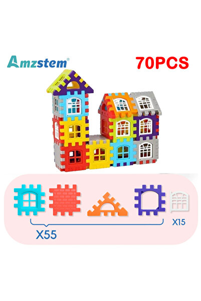 Choice 70PCS Random 140-25PCS Large Scale House Building Blocks Simulation Wi...