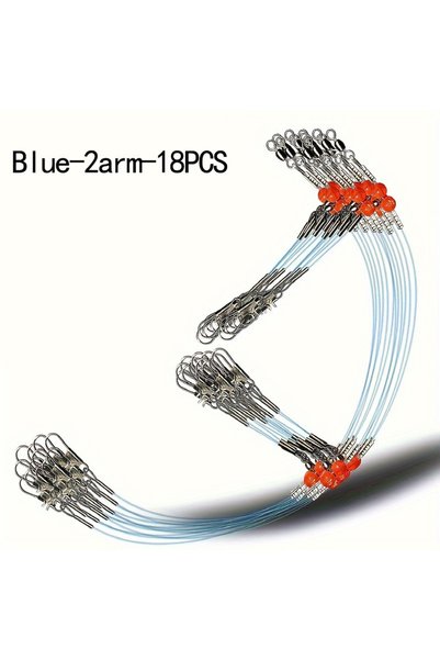 Choice 18PCS Blue 2arm 18PCS Fishing Leaders,Saltwater Tackle Rig with Swivel...
