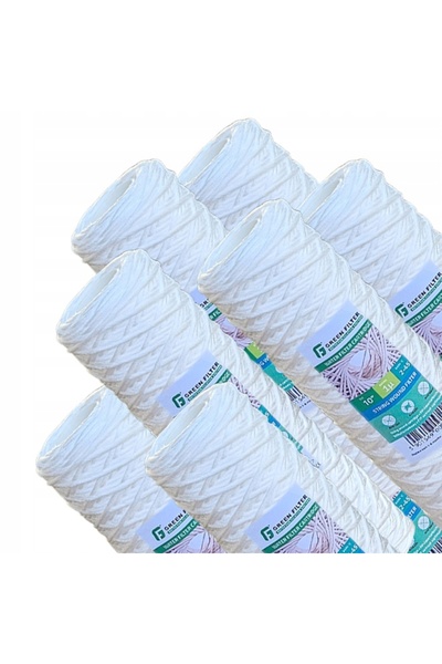 GREEN FILTER Cartuș filtru de apă 10 " cu prindere bandă, 5 microni, set 10 b...