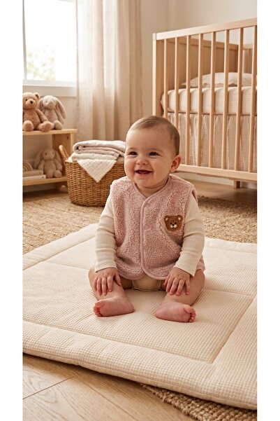BT Baby Unisex Welsoft Plush Snap-On Baby Vest with Teddy Bear Figure