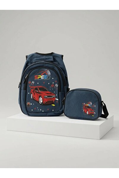 Kids Club Speed Written Boys' School Bag Petrol Blue