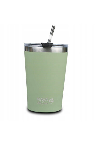 Nava Cană termos cu pai 450 ml verde