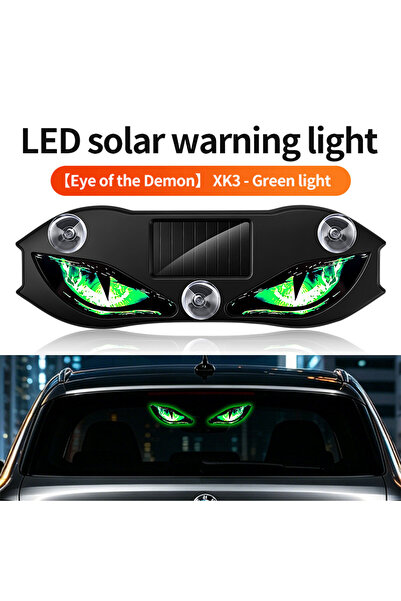 Choice Green Solar Power Car Creative Demon Eye Light Cool Flashing Warning L...
