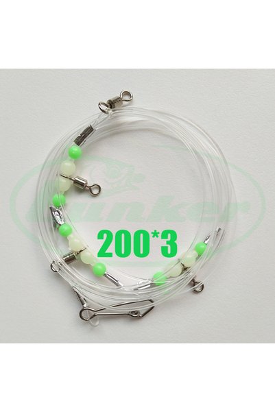 Choice 200x3 Lunker Pickerel Rig Glowing Luminous Rock Fishing Sabiki Hairtai...
