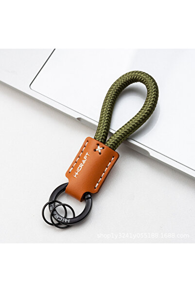 Choice Green. Brown High-quality Cowhide Woven Rope Keychain Pendant, Car Key...