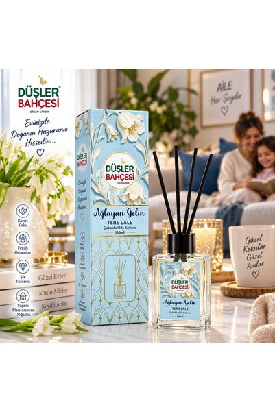 düşler bahçesi ÇUBUKLU ODA KOKUSU 2 Lİ SET ( AGLAYAN GELİN -KARAGÜL )