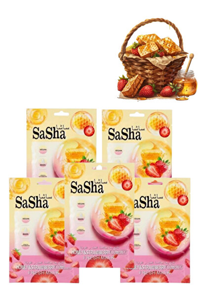 SASHA 5 قطع من قناع العسل والفراولة الطازج