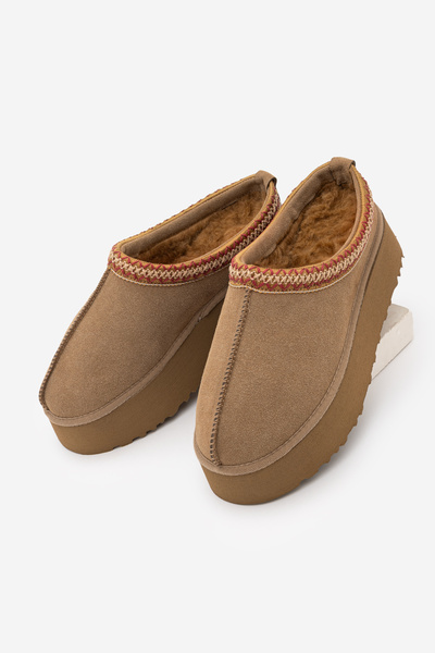 Marjin Women's Fur Lined Thick Sole Closed Front Daily Winter Slippers Furent...