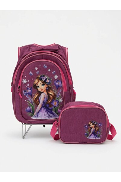 Kids Club Flower Printed Girls' School Bag Pink